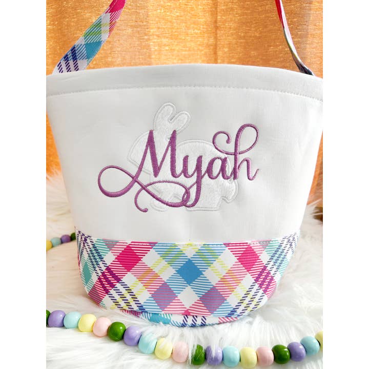 Pink Plaid Easter Baskets for wholesale by Seraph Custom Creations