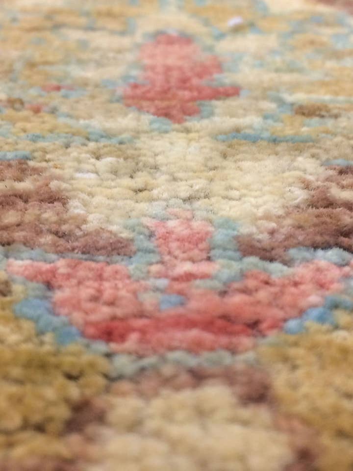 Sun-Faded Arash Lt. Blue/Gold Rug, 8'1" x 10'8" for wholesale by Noori Rug