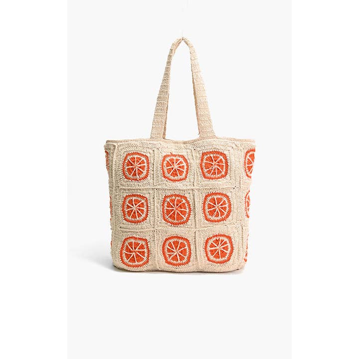 America & Beyond – Engroshandel Strandtaske – Orange hæklet strandtaske