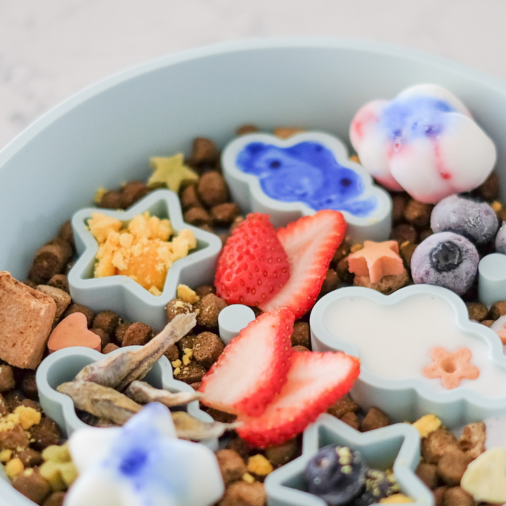 EmeryPets - Wholesale Pet Bowl - Cat/Dog - Star + Cloud Slow Feeder Bowls (Blue)2