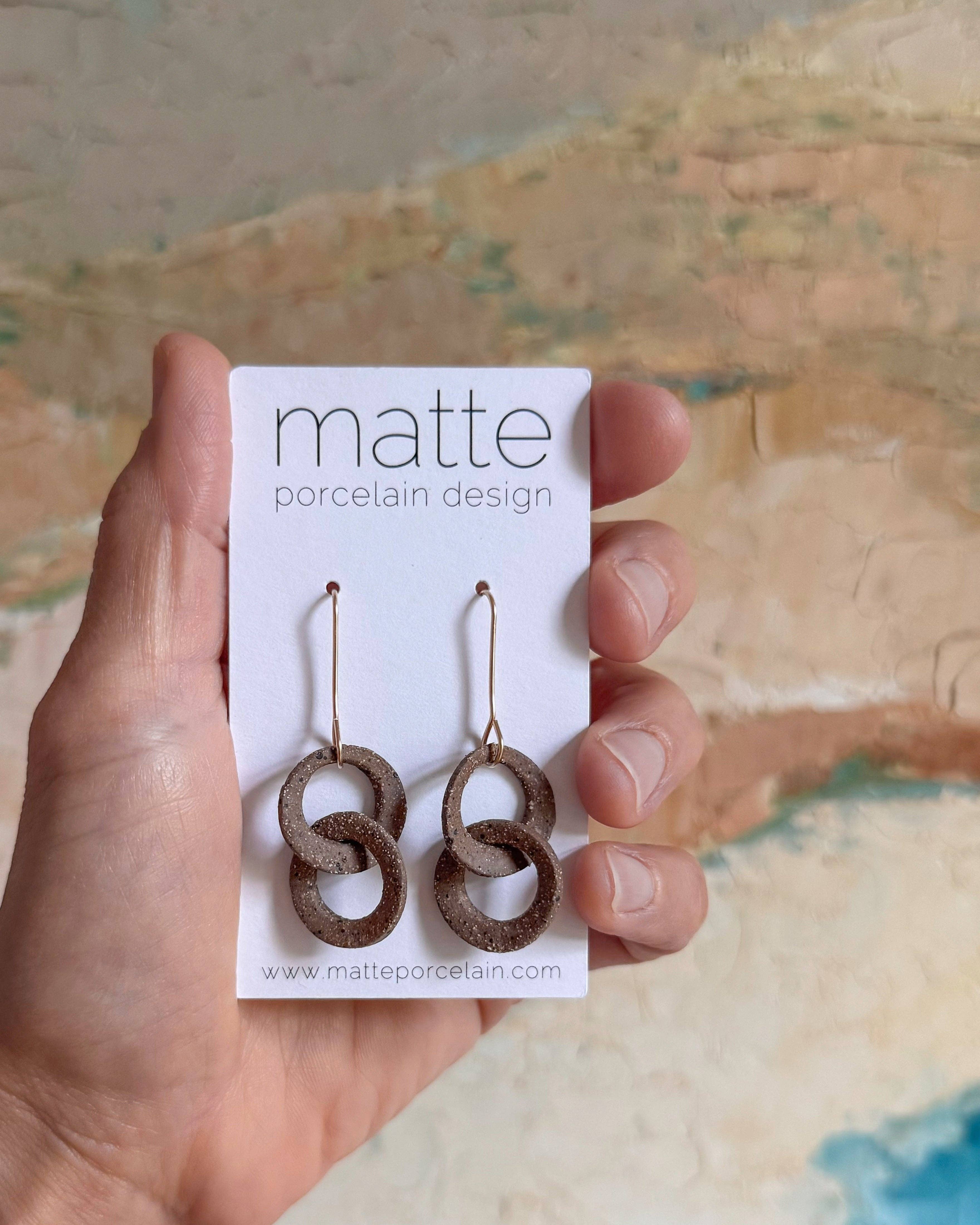 matte porcelain - Wholesale Dangle Earrings - the MINI LINK drop | porcelain + stoneware