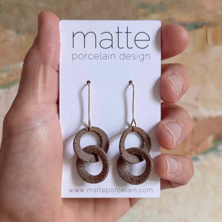 matte porcelain - Wholesale Dangle Earrings - the MINI LINK drop | porcelain + stoneware0