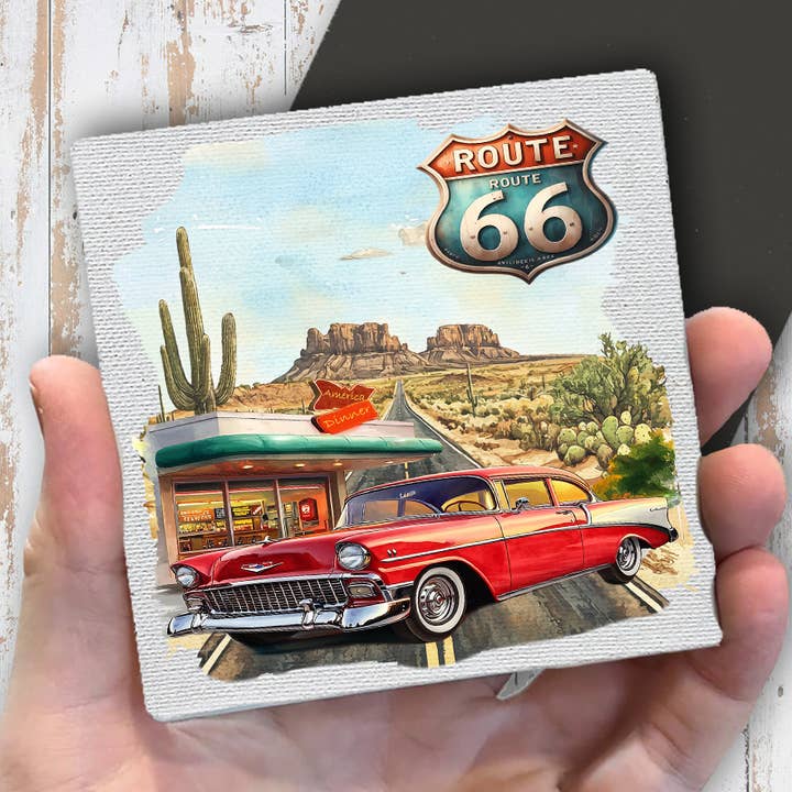 Imán de nevera del restaurante de coches vintage de la Ruta 66 para venta al por mayor de Avery Lane Gifts