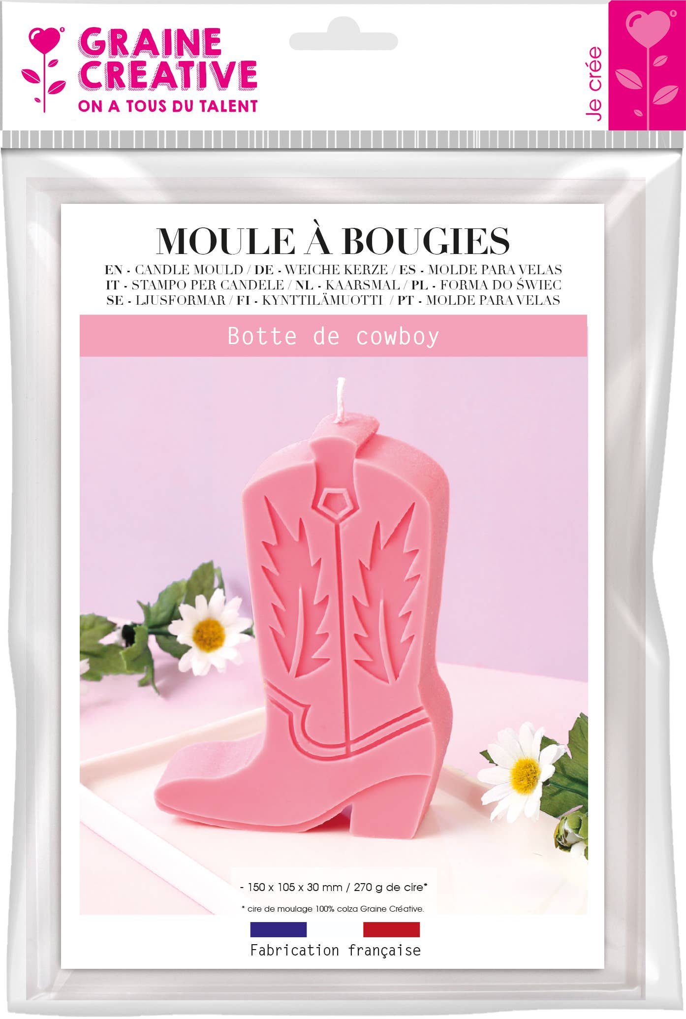 Graine Créative - Vente Kit de bricolage - MOULE THERMOFORME BOTTE DE COWBOY
1