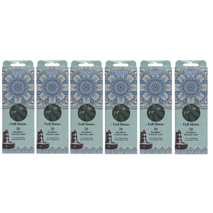 Hosley® Backflow Incense Cone - Full Moon Set of 6 for wholesale by Hosley