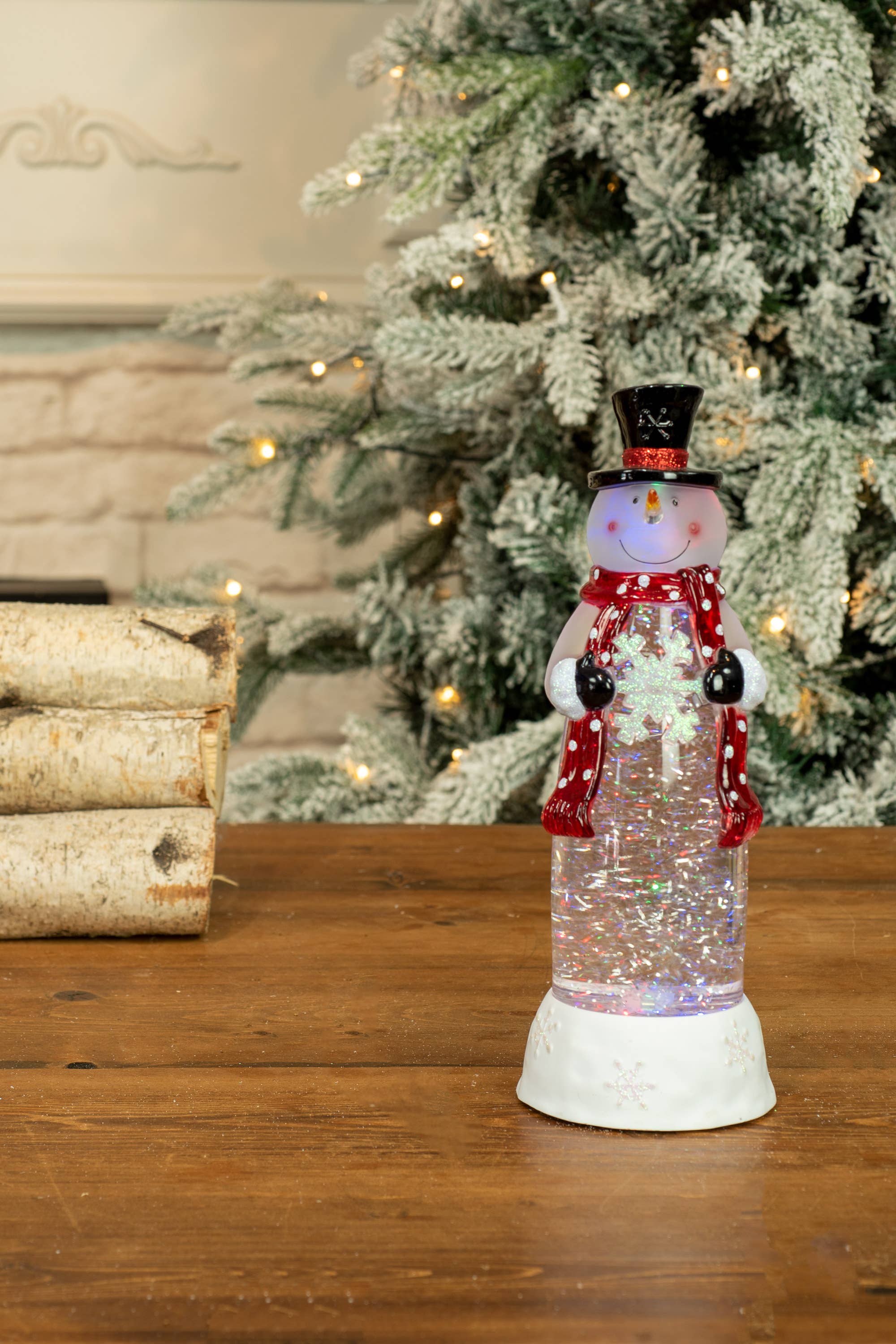 Starlight Collection – Großhandel Schneekugel – Kind &amp; Baby – Weißer LED-Schneemann-Schneekugel1