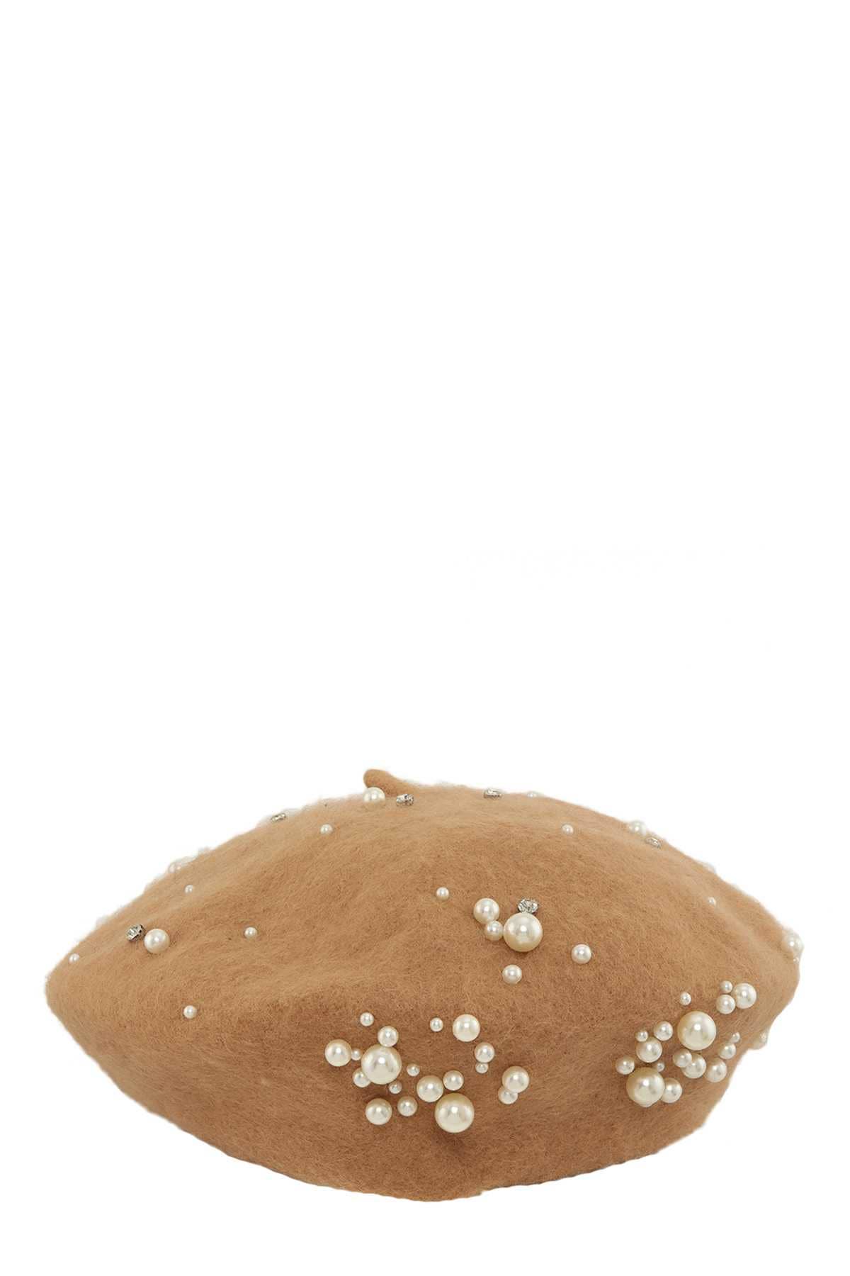 anbfashion - Wholesale Beret - Women's - PEARL CHARM SOLID WOOL BERET AHT910910