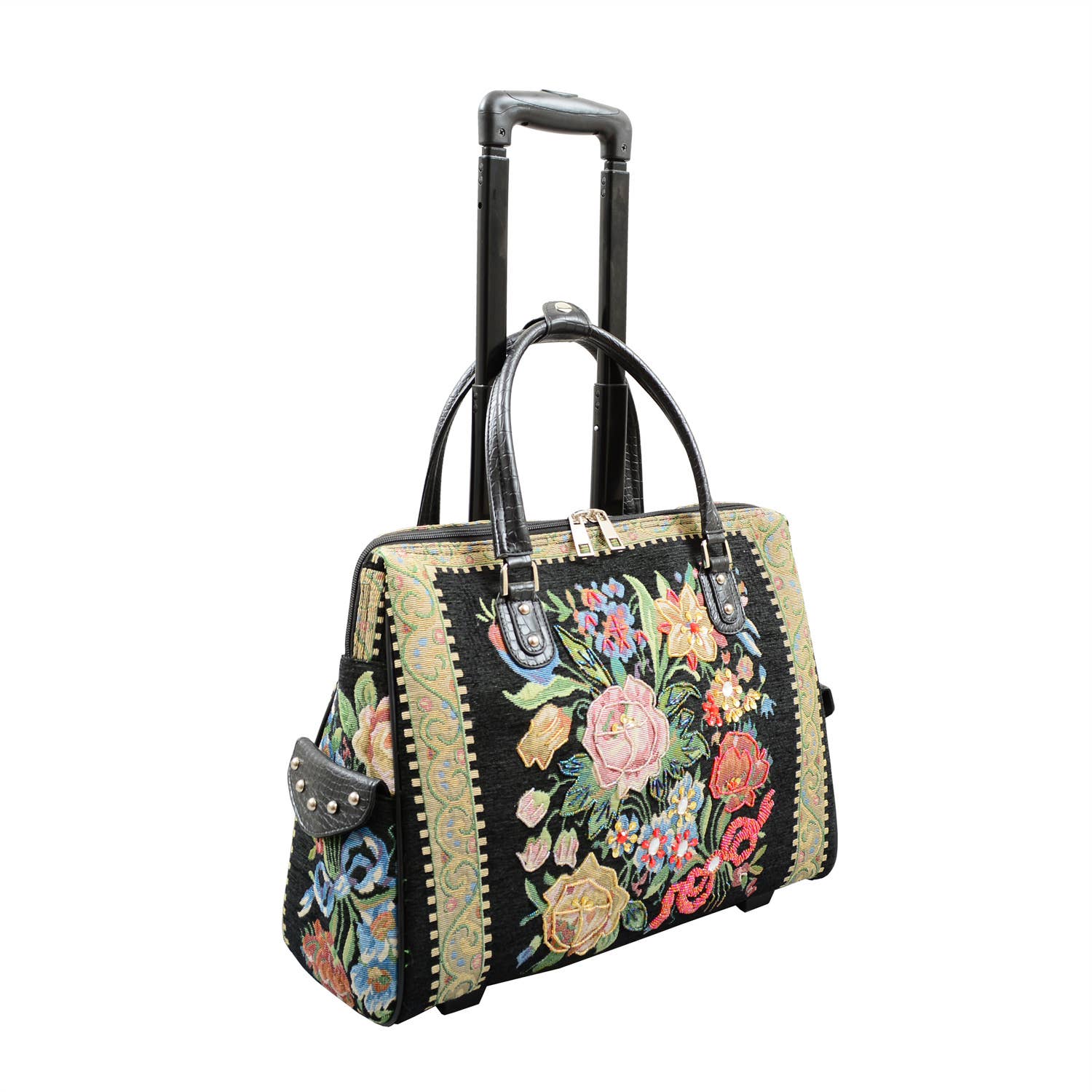 Mellow World - Wholesale Tote Bag - Women's - Flower Shop Vintage Tapestry Rolling Tote8