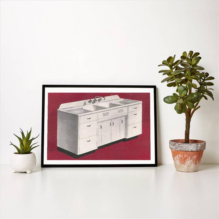 Found Image Press – Engroshandel Kunsttryk – Kunsttryk AD-237 Fyrretyvernes Køkkenvask1