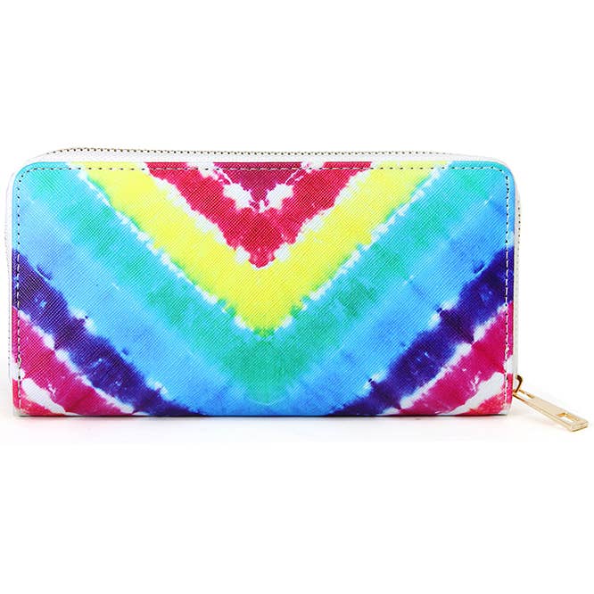 Hana - Wholesale Wallet - Women's - Rainbow Spiral Tie Dye Print Wallet0