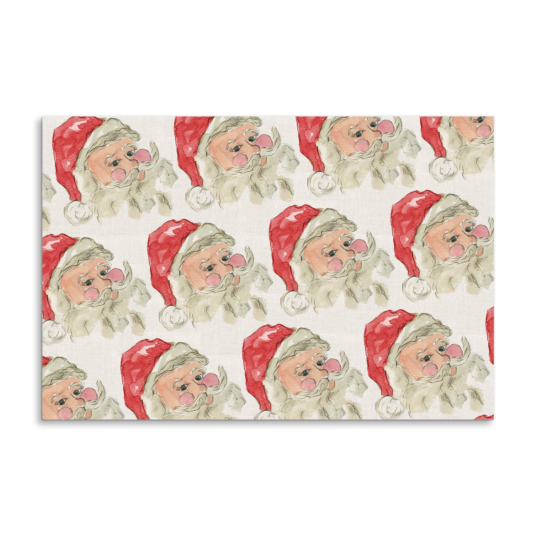 French Graffiti - Wholesale Disposable Placemat - Santa with Red Hat Paper Placemats1