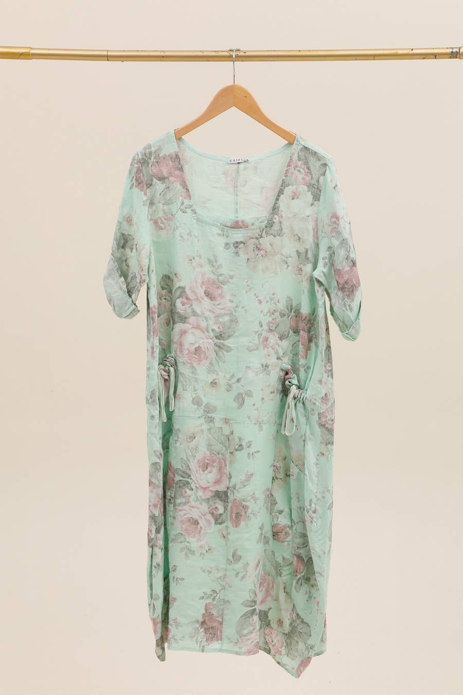 la maison des fibres naturelles – Großhandel Kleid – Damen – Leinenkleid mit floralem Muster, 100 % Leinen, Modell 6796752