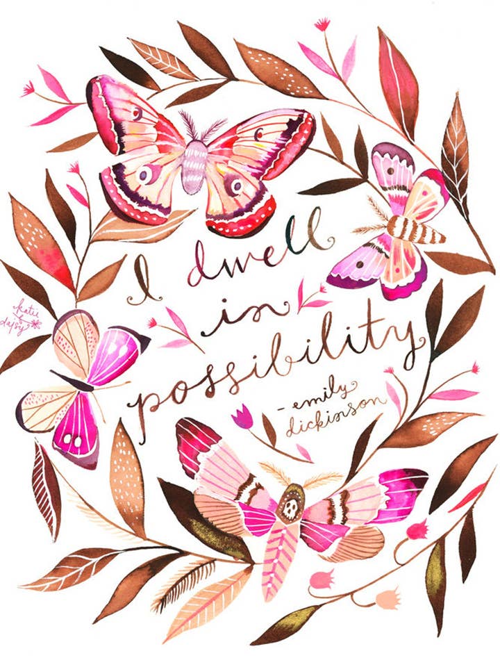 Dwell in Possibility Print for wholesale by Katie Daisy