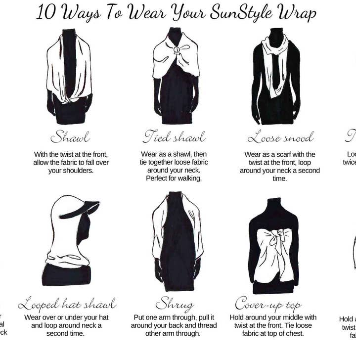 Sun Bella - Wholesale Swim cover-up – Women’s - Sun Wrap UPF50+, Black8