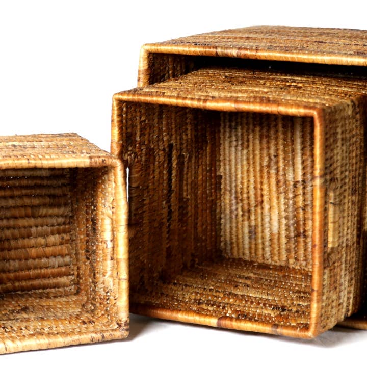 Villages Wholesale - Wholesale Cube Storage - Banana Leaf Nesting Cubes (3 Sizes)1