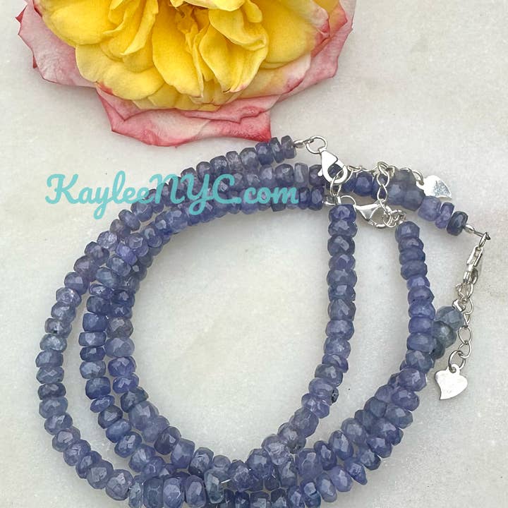 KayleeNYC - Wholesale Beaded Bracelet - Natural Tanzanite w 925 Sterling Silver Bracelets