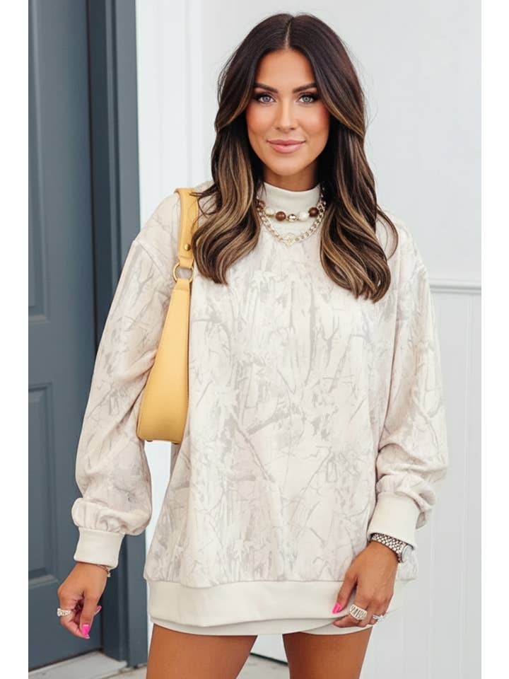 LA Society - Wholesale Sweatshirt - Women's - LAS Western Camo Mock Neck Baggy Sweatshirt (S-XL)1