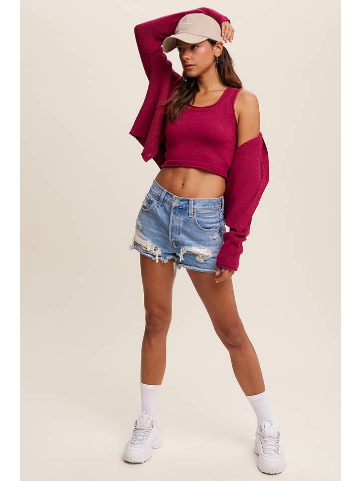 Listicle – Engroshandel Overdelssæt – til kvinder – Ribstrikket Cardigan Sæt LWSET0058