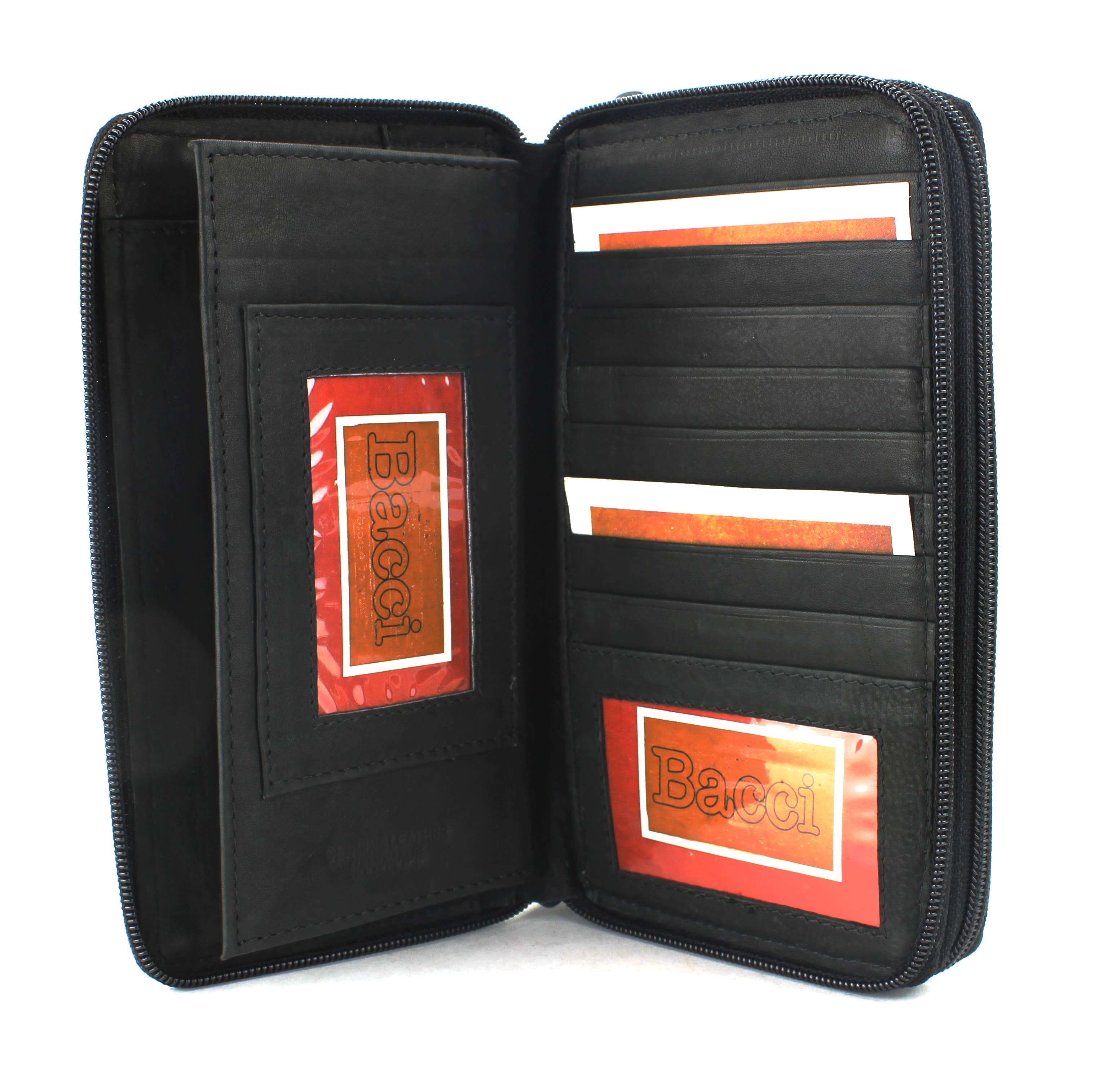 Leather Impressions Inc - Wholesale Wallet - Women's - Double Zipper Women's Clutch 155850