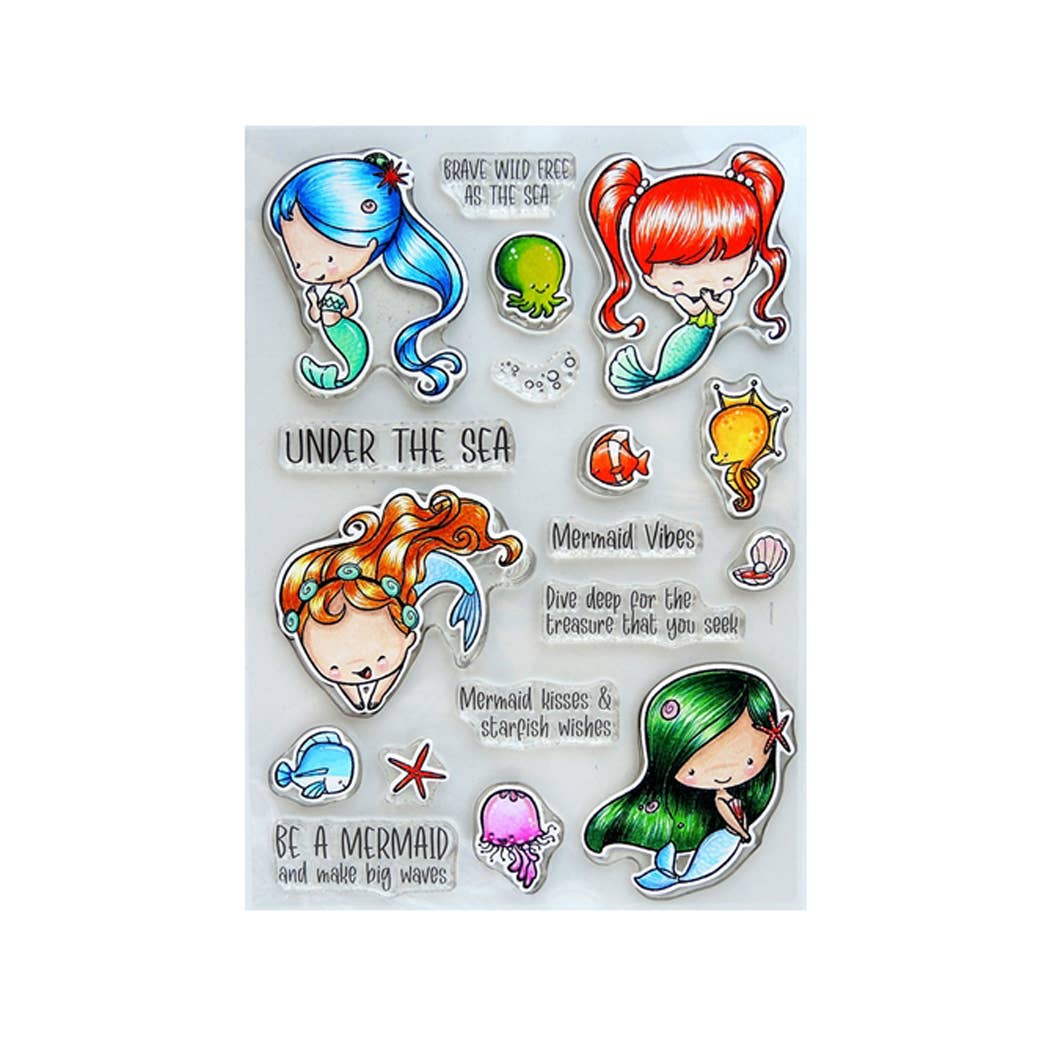 Impronte D'Autore - Wholesale Rubber/Decorative Stamp - Mermaid Vibes Clear Polymer Stamps4