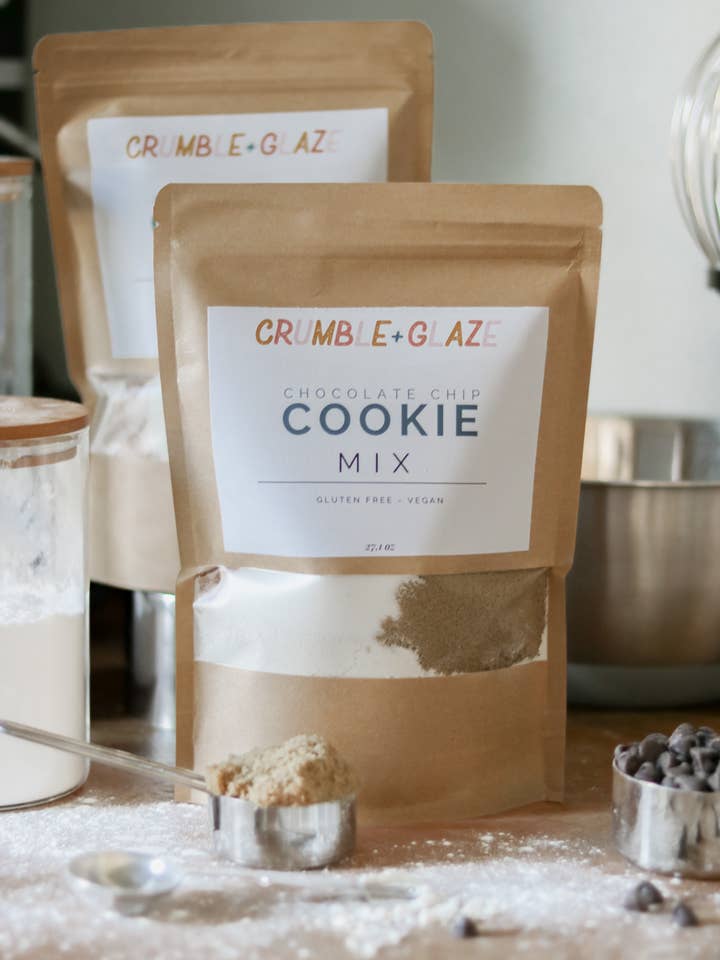 Gluten Free & Dairy Free Chocolate Chip Cookie Mix for wholesale by Crumble and Glaze