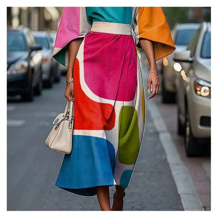 PRINTING Floral Print Short Sleeve Maxi Dress for wholesale on Faire