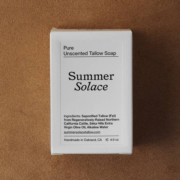 SUMMER SOLACE- Regenerative Tallow Beauty – wholesale Bar Soap – Pure Unscented Tallow Bar Soap – 4.9 oz7