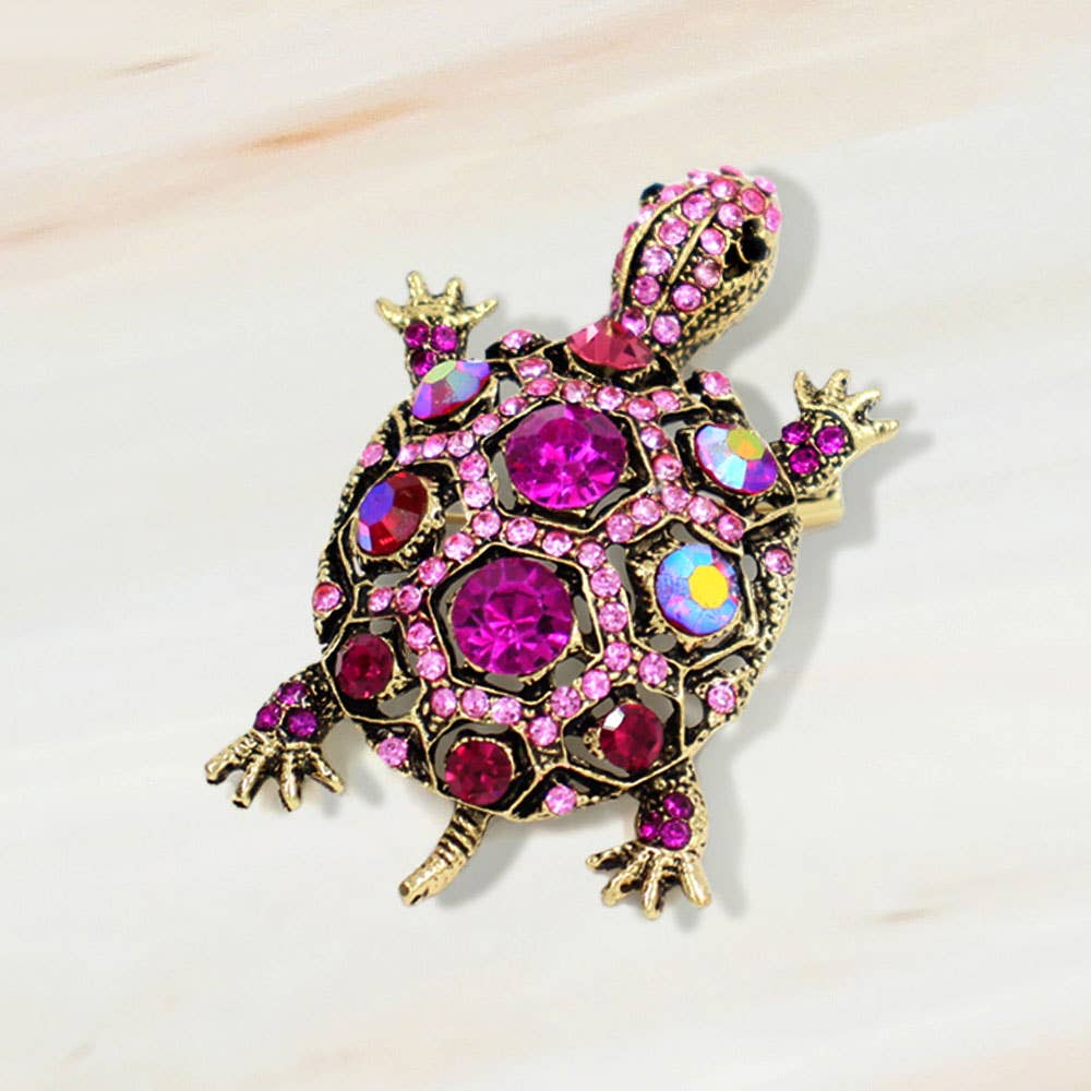 Sensibling Corp. - Venta al por mayor Broches - Broche de Tortuga Marina Adornado con Piedras de Imitación6