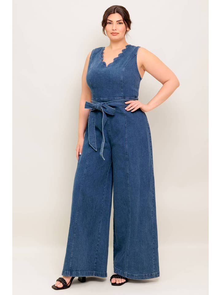 MEDIUM INDIGO A washed denim jumpsuit - IP8897-P for wholesale on Faire3