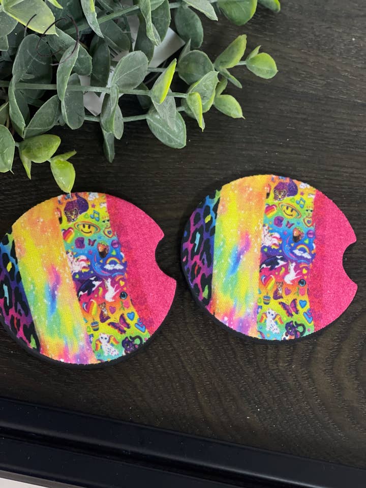 90's Art Brushstrokes Car Coaster Set for wholesale by CMD Wholesale