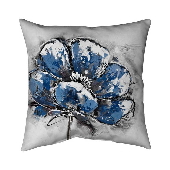 Blauw Kleine bloem | Binnenkussen 20" x 20" voor groothandel op Faire