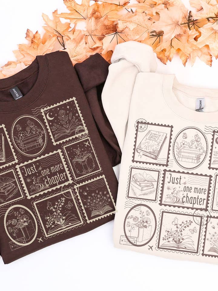 Apenas Mais Um Capítulo - Sweatshirt Literário por atacado de Curly Tailed Designs