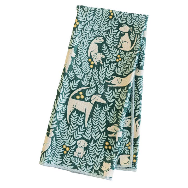 Once Again Home Co. - Wholesale Tea Towel - Anywhere Towel Reversible - Nuthatch Dog Park
