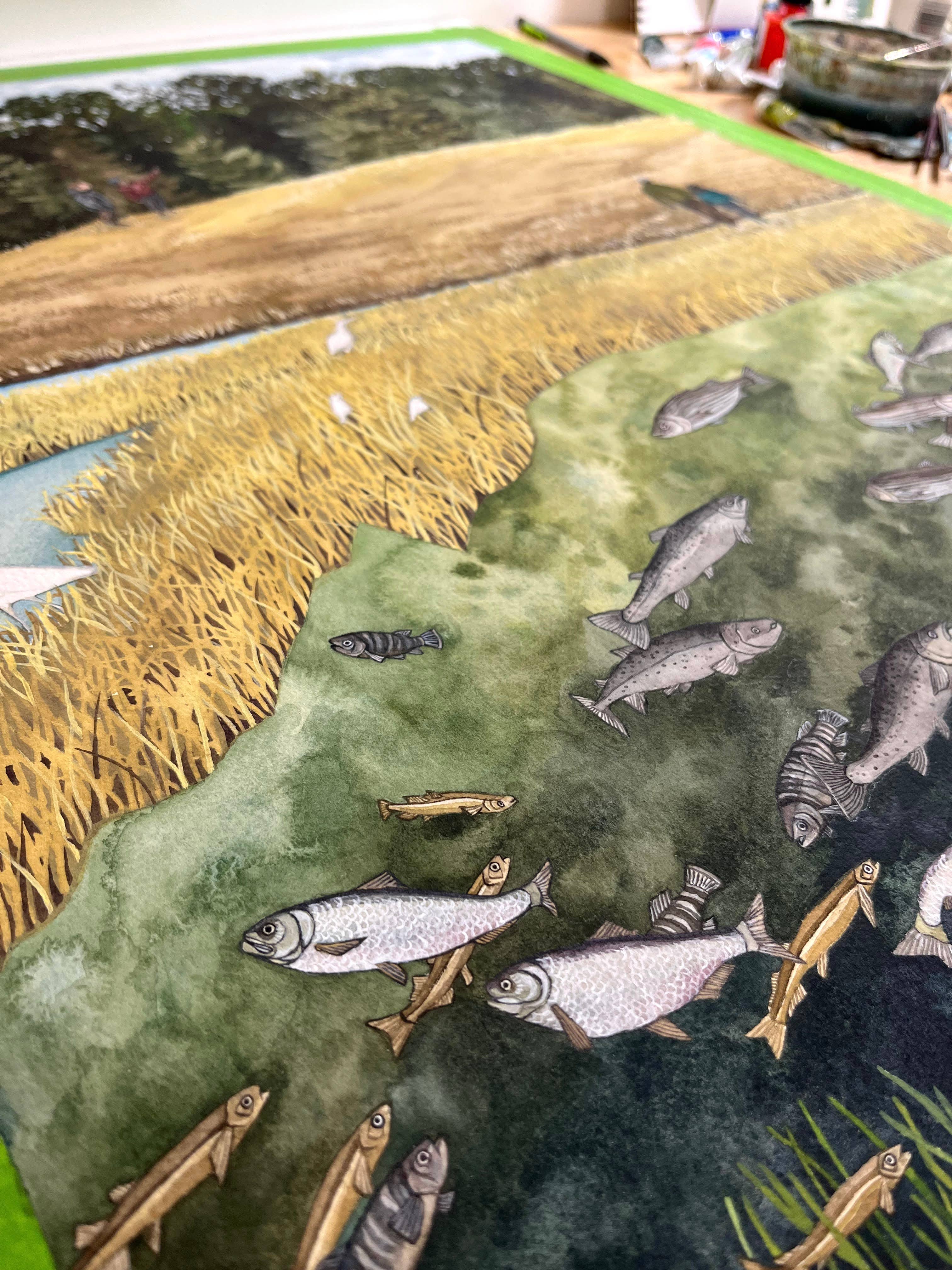 Jill Pelto Art - Wholesale Art Print - Coastal Marsh New England Art Print Set5