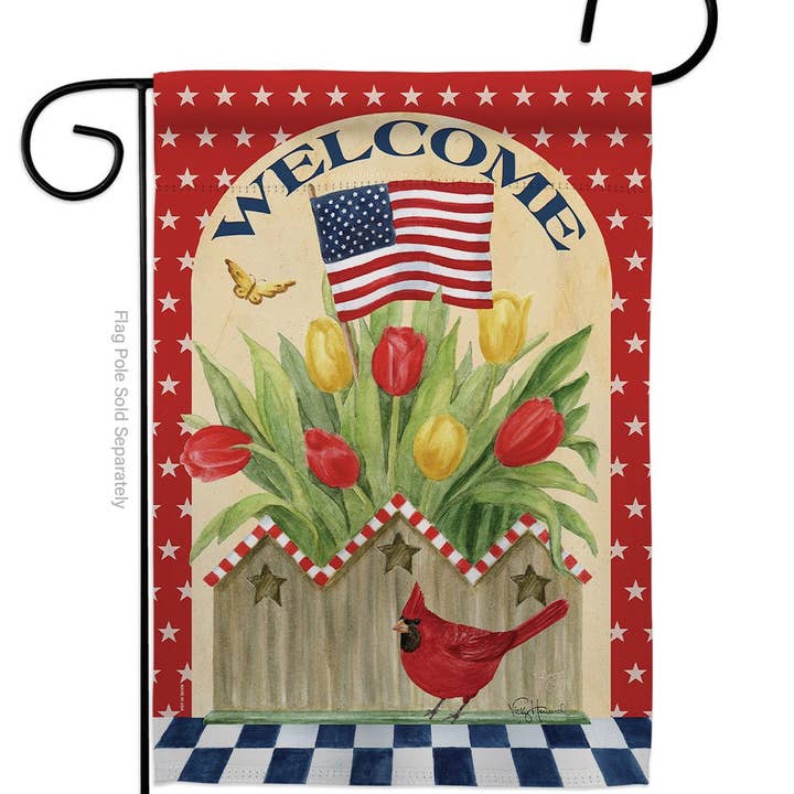 Two Group Flag Co - Wholesale Flag - Patriotic Flowers Americana Star and Stripes Floral Flag