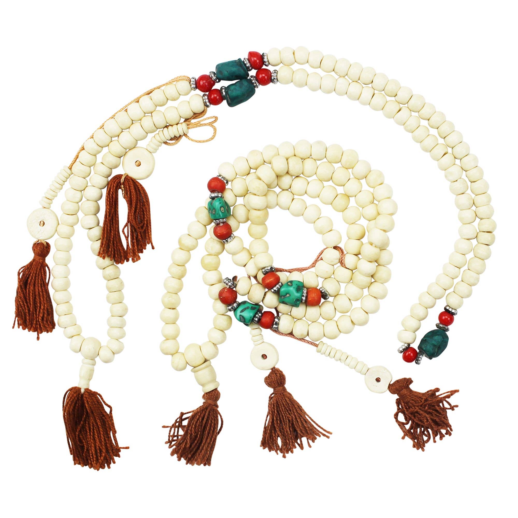 Tribal Trade GmbH - Wholesale Bib Necklace - Prayer necklace mala necklace bone beads cream3