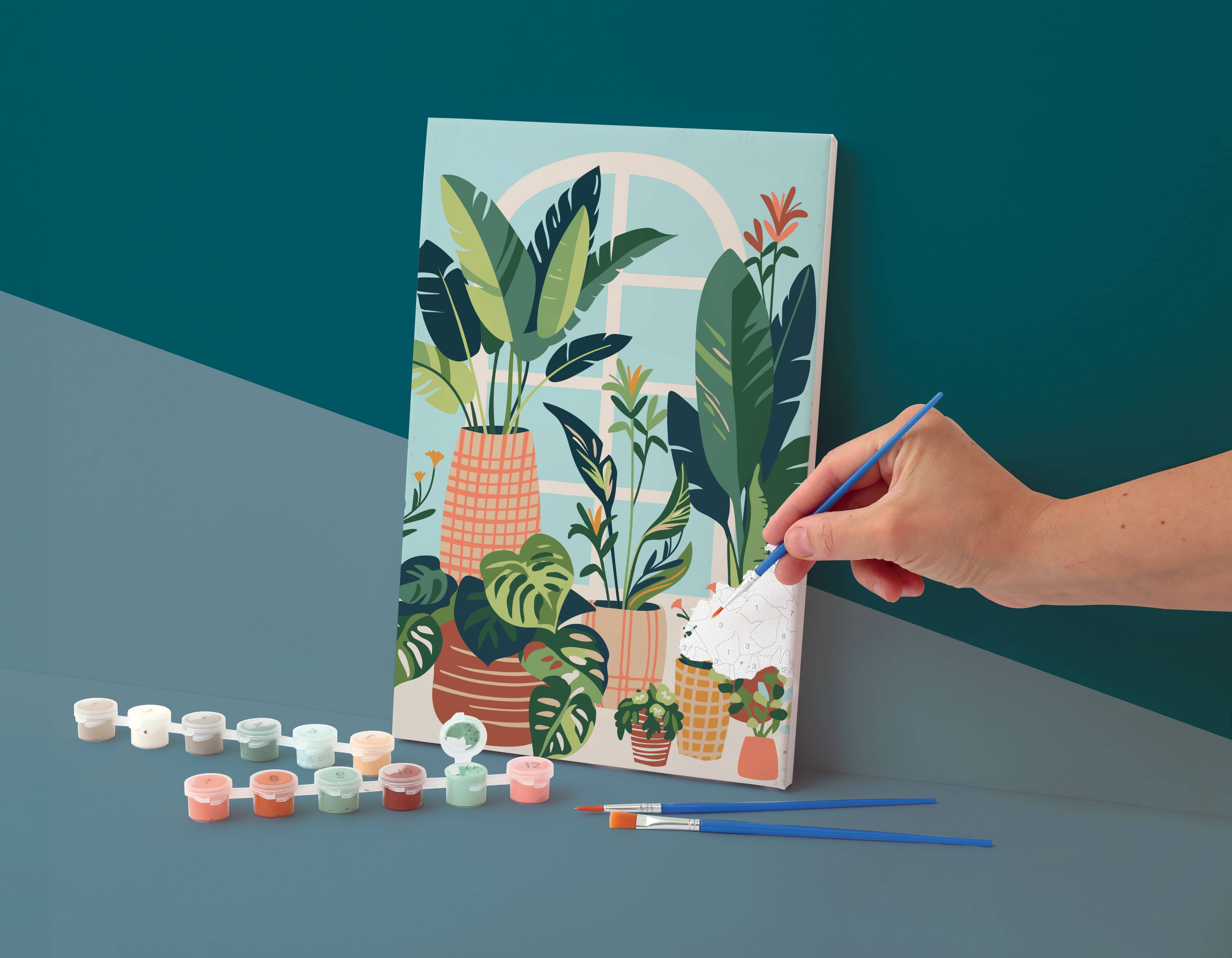 Graine Créative - Wholesale DIY Craft Kit - PAINT BY NUMBER 20 x 30 – URBAN JUNGLE