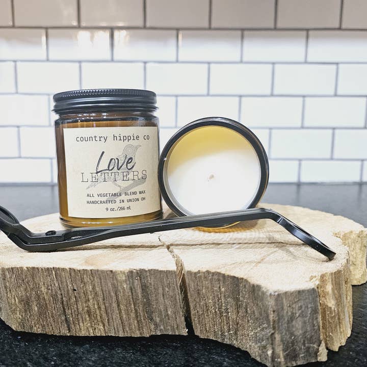 Country Hippie Co. - Wholesale Jar/Filled Candle - Love Letters Apothecary-Inspired Candle 9 oz