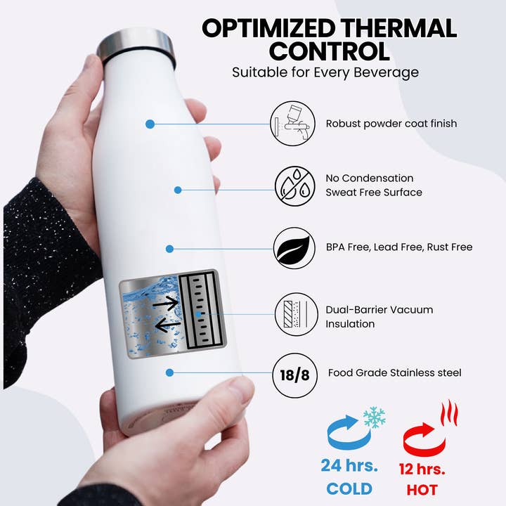 LAMOSE - Wholesale Water Bottle - Custom Engraved Water Bottle with Handle Lid for Workouts