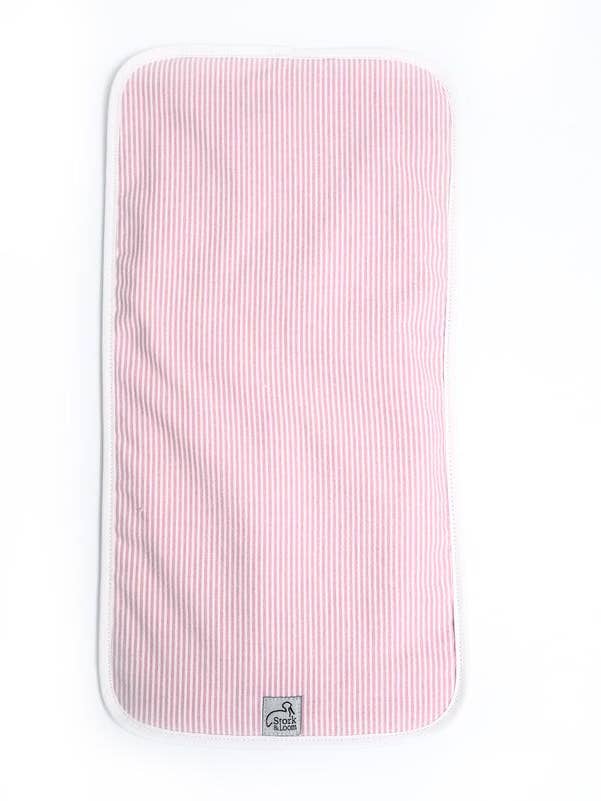 Pink Seersucker Burp Cloth for wholesale by Stork and Loom