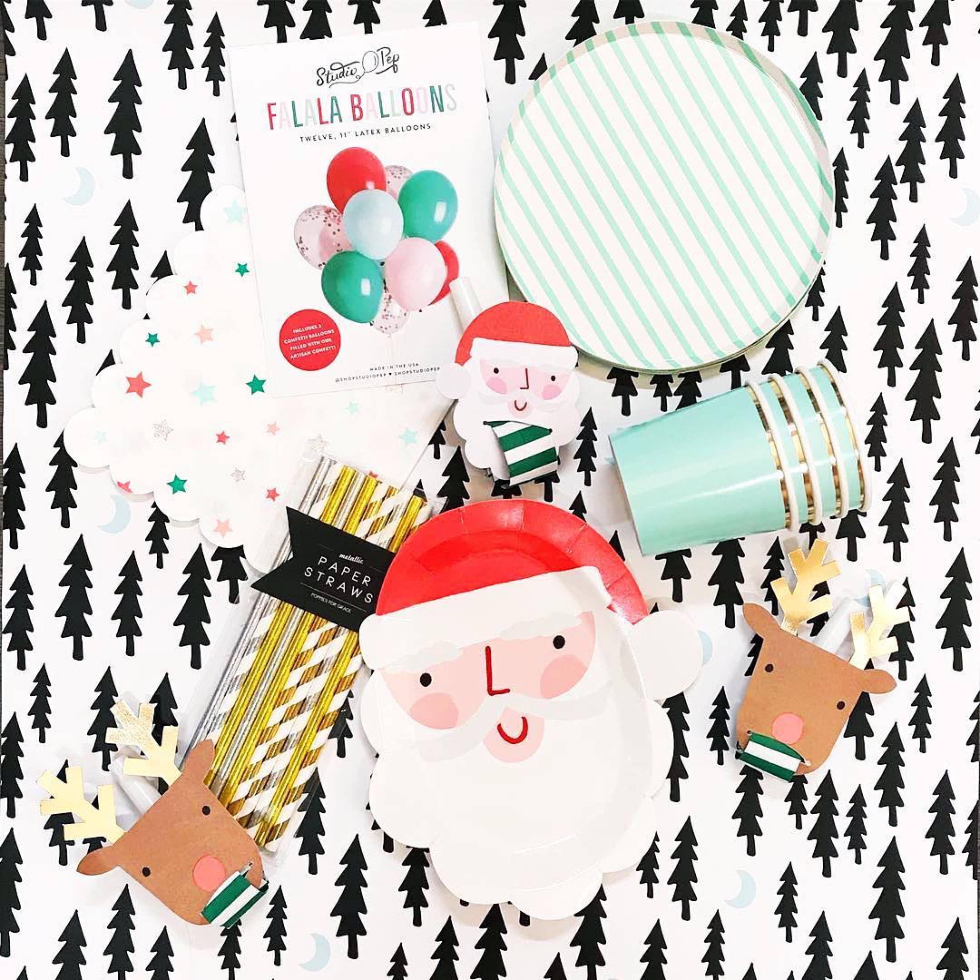 Hooray All Day - Wholesale Flat Wrap - Trees + Moons Wrapping Paper Sheet3