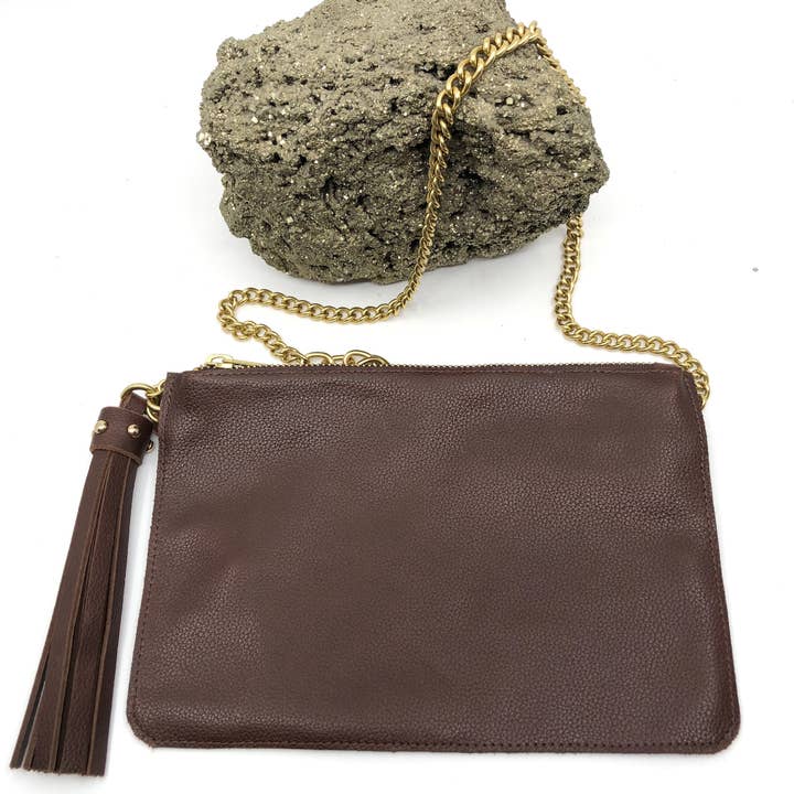 Tassel Belt with Pouch Chocolate/B for wholesale by BijouRocks by Reine Krief