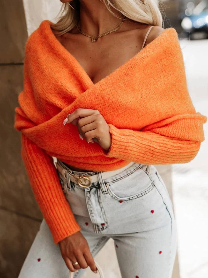 Masyal - Vente Pull en maille – femme - Pull en tricot à épaules dénudées