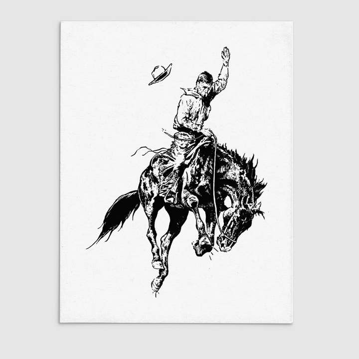 Cowboy No. 2 - Stampa tipografica (8 x 10) per la vendita all'ingrosso da parte di R. Rebellion