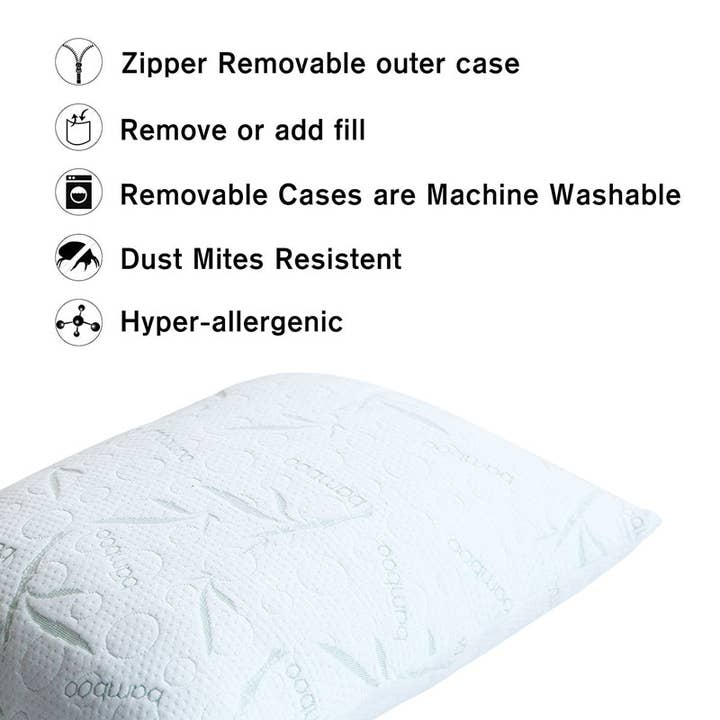 Jenin Home Furnishing Inc - Wholesale Bedding Pillow - 400 SHREDDED MEMORY FOAM BAMBOO PILLOW IN QUEEN & KING SIZE