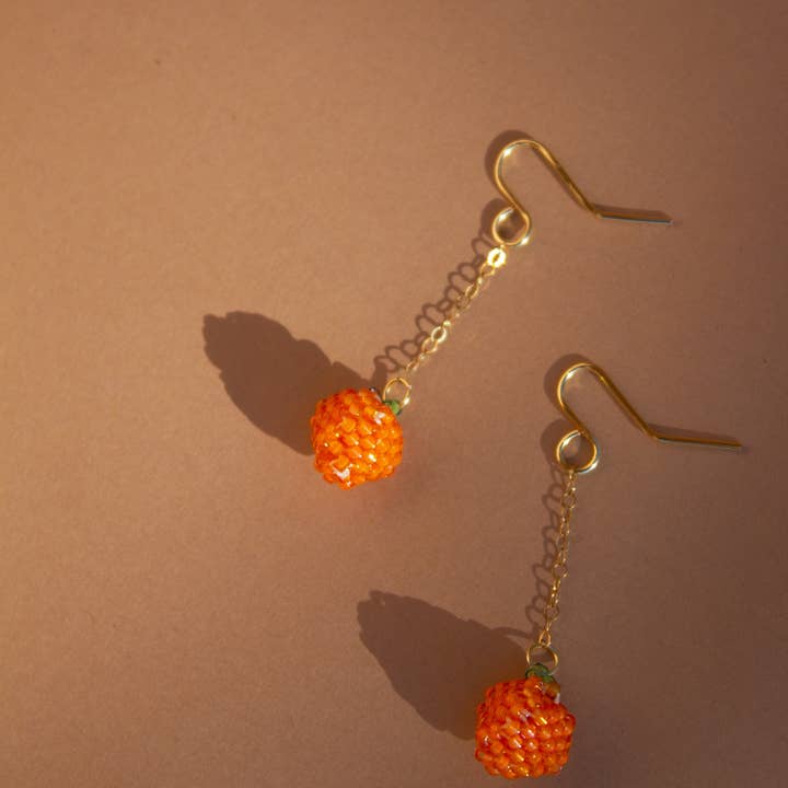 Bay and Laurel - Wholesale Dangle Earrings - Pedicel Pendulums - Orange