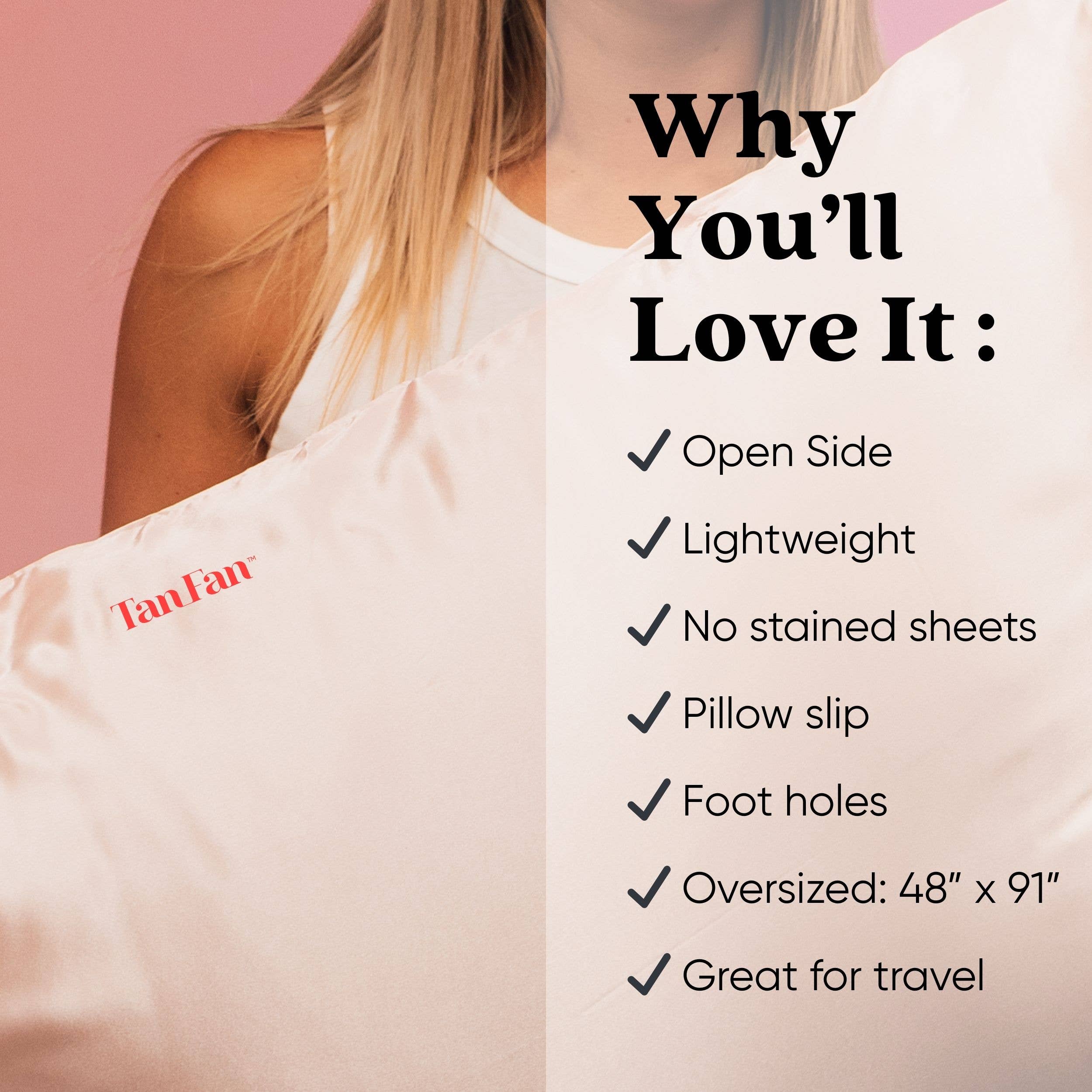 Tan Fan - Wholesale Sheet Set - Self  Tan Fan Sleep Sac - Open Side3