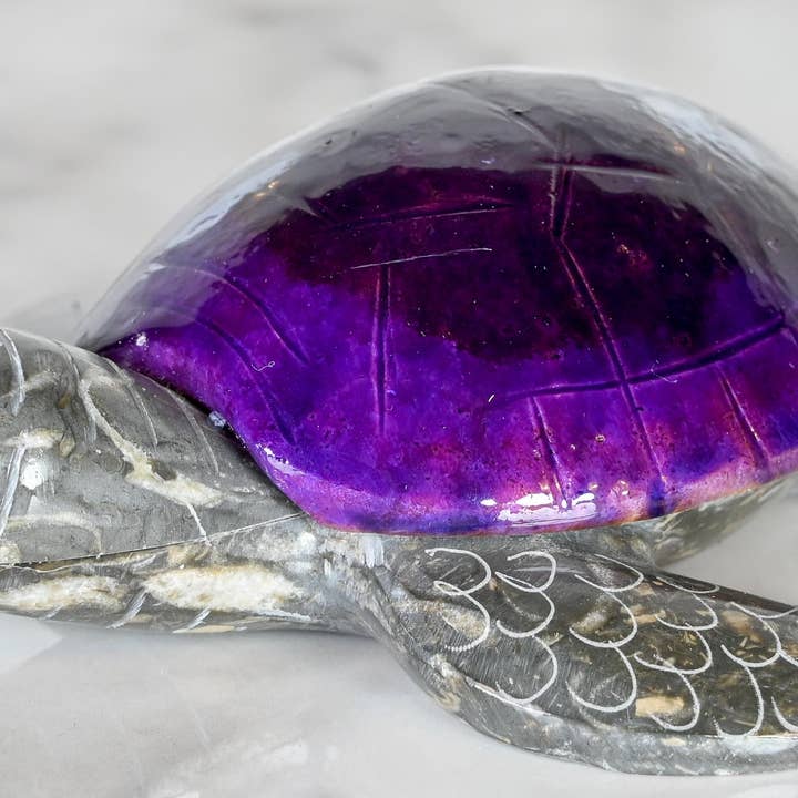 Marble Turtle Purple 6" for wholesale by SS handcrafted Art