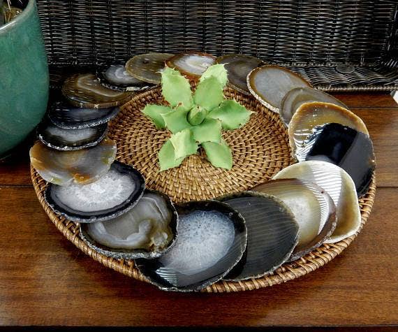 Rock Paradise - Wholesale Spiritual Stone/Crystal - Agate Slices -Top Drilled - Size #2 LARGE AGATE - Crystal Craft Supply1