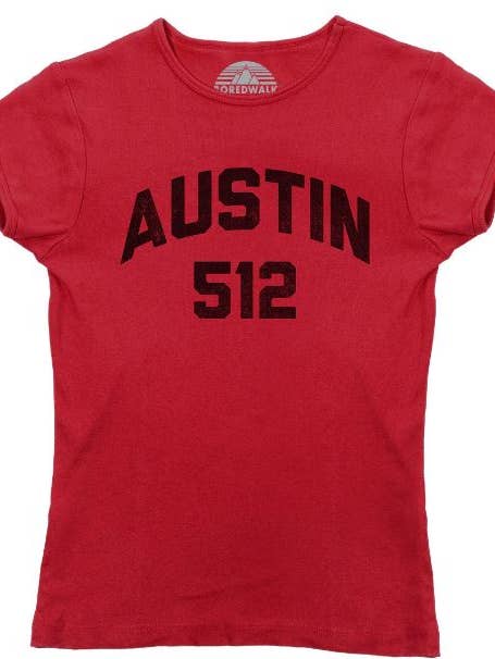 Boredwalk - Wholesale Screen Printed T-Shirt - Women's - Women's Austin 512 Area Code T-Shirt5